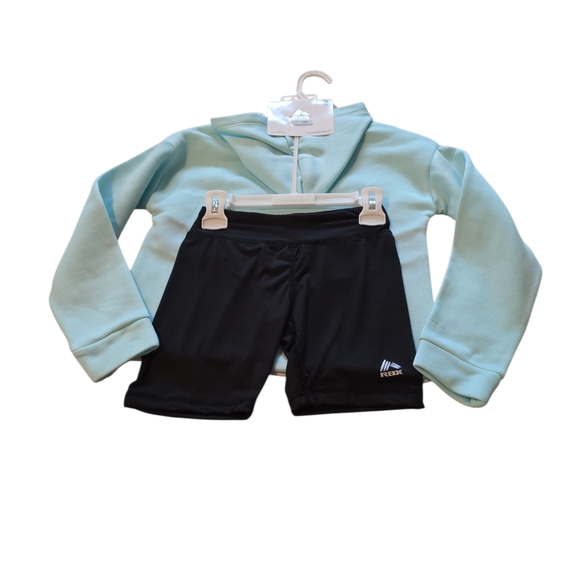 Mint and Black Hoodie with Shorts Set Size 7/8 - Picture 2 of 2